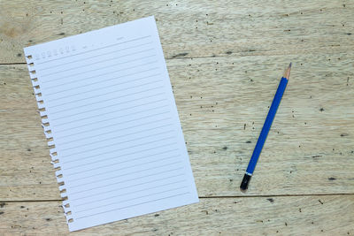High angle view of pen on table