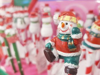 Close-up of santa claus figurine at market stall