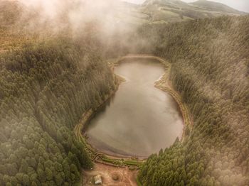 High angle view of land