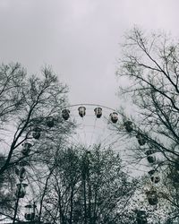 Low angle view of bare trees against sky