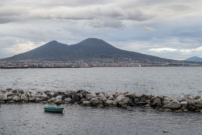 The volcano vesuvio in the gulf of napoli