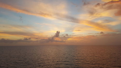 Scenic view of sea at sunset