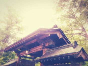 Low angle view of roof against sky