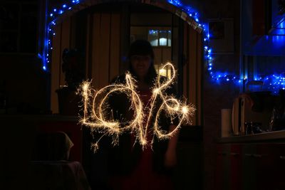 Woman with love light painting