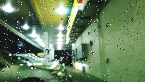 Close-up of water drops on glass