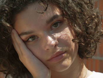 Close-up portrait of young woman