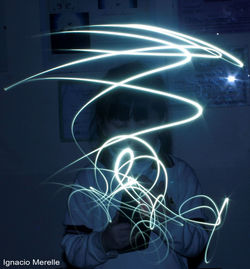 Digital composite image of light painting