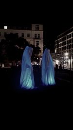 Illuminated buildings at night