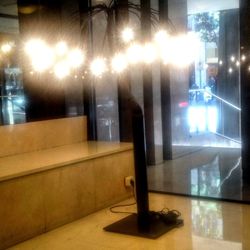 Close-up of illuminated lighting equipment