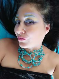 Portrait of beautiful woman looking away