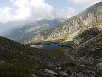 Scenic view of mountains against sky