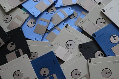 Close-up of floppy disk