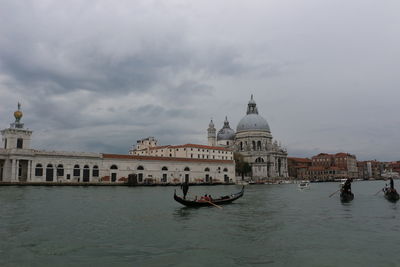 View of canal in city