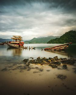 Scenic view of river against sky