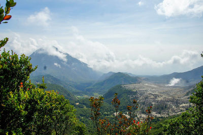 Scenic view of mountains against sky