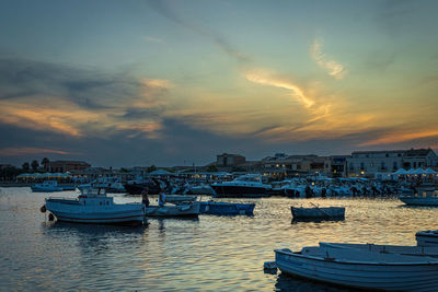 Boats in harbor