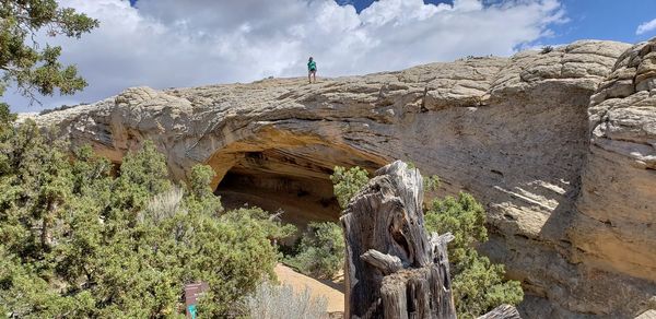 Low angle view of rock formations