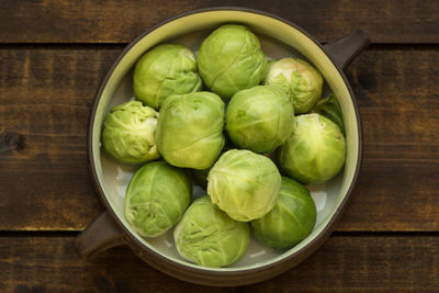 Close-up of brussels sprout on table