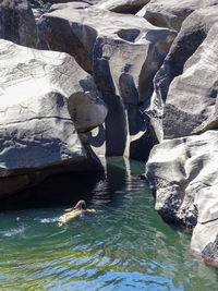 Rocks in sea