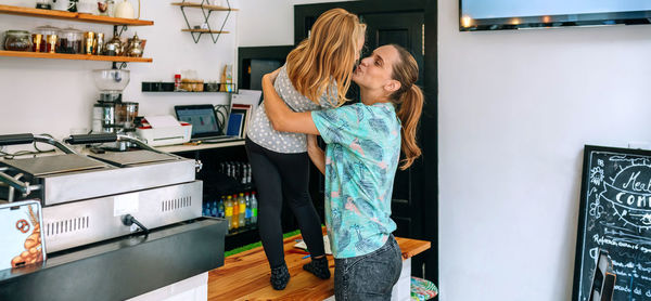 Woman standing at home