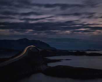 Scenic view of sea against sky at sunset