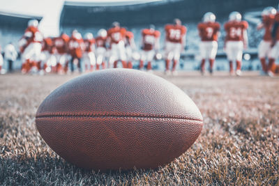 Close-up of ball on field