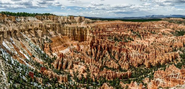 Panoramic view of landscape against cloudy sky