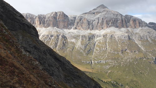 Scenic view of rocky mountains against sky