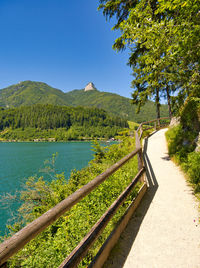 Scenic view of mountains against clear sky