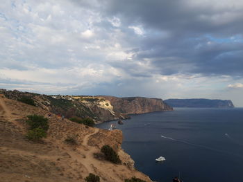 Scenic view of beach against sky