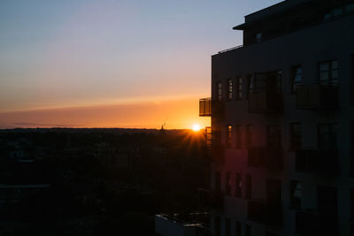 Sunset over city