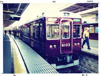 Train at railroad station platform