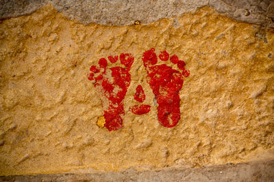 Close-up of red wall