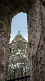 Low angle view of historic building against clear sky