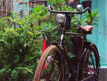 Close-up of bicycle wheel