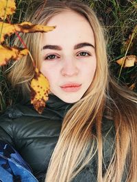 Close-up portrait of young woman