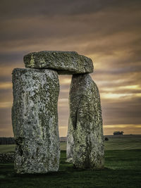 Stonehenge trilithon at sunset, salisbury, wiltshire, uk