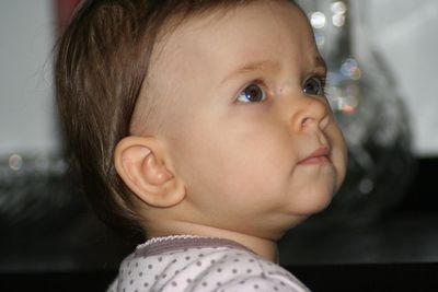 Close-up portrait of cute baby girl