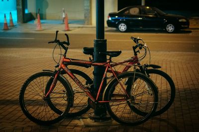 Bicycle parked in parking lot