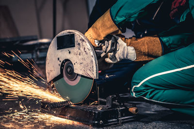 Man working on metal structure