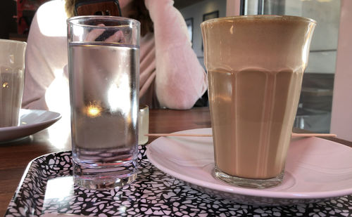 Close-up of coffee cup on table