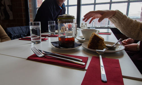 People on table at restaurant