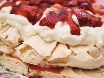 Close-up of strawberry cake