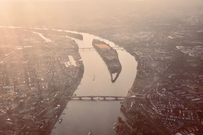 High angle view of river in city