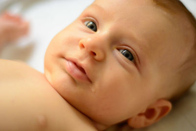 Close-up portrait of cute baby