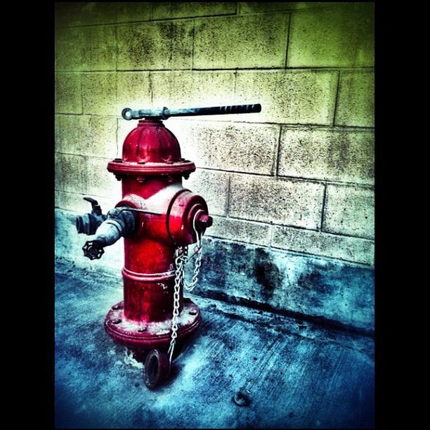 transfer print, auto post production filter, red, metal, indoors, wall - building feature, old, abandoned, close-up, built structure, old-fashioned, no people, obsolete, architecture, wall, hanging, rusty, damaged, still life, door