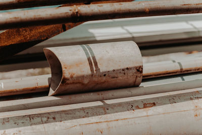 Close-up of rusty pipe