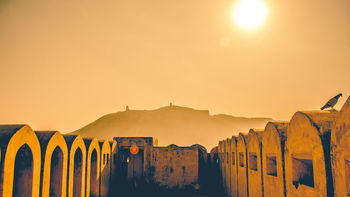 Amber fort against sky on sunny day