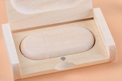 High angle view of paper on table