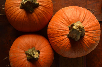 Close-up of pumpkins on table